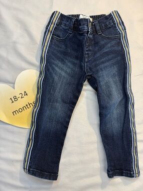 Gymboree - Skinny Jeans with Gold and White Stripes